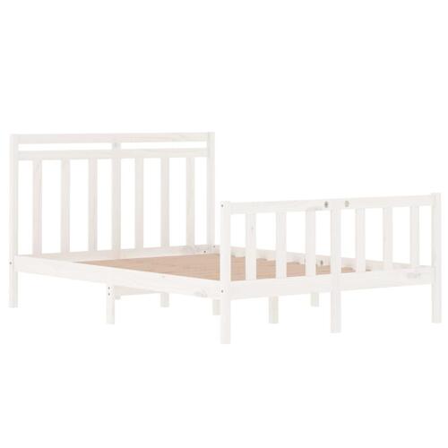 Sengeramme 135x190 cm dobbelt massivt fyrretræ hvid