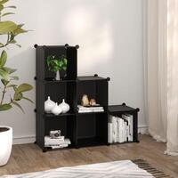Kubeformede opbevaringskasser 6 stk. PP sort