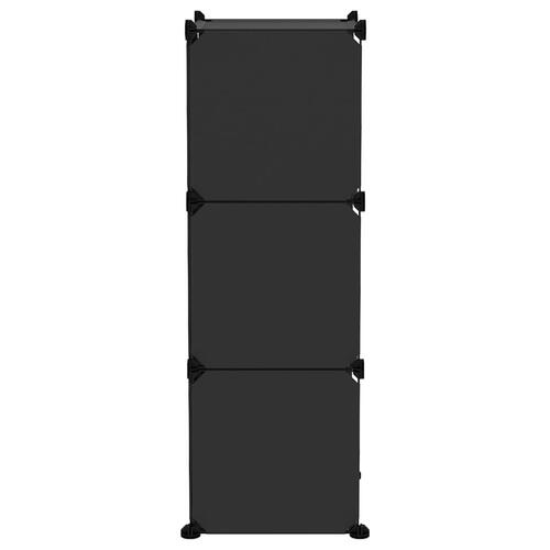 Kubeformede opbevaringskasser 6 stk. PP sort