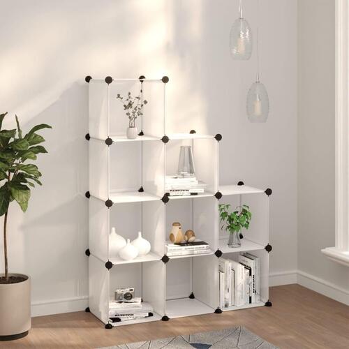 Kubeformede opbevaringskasser 9 stk. PP transparent