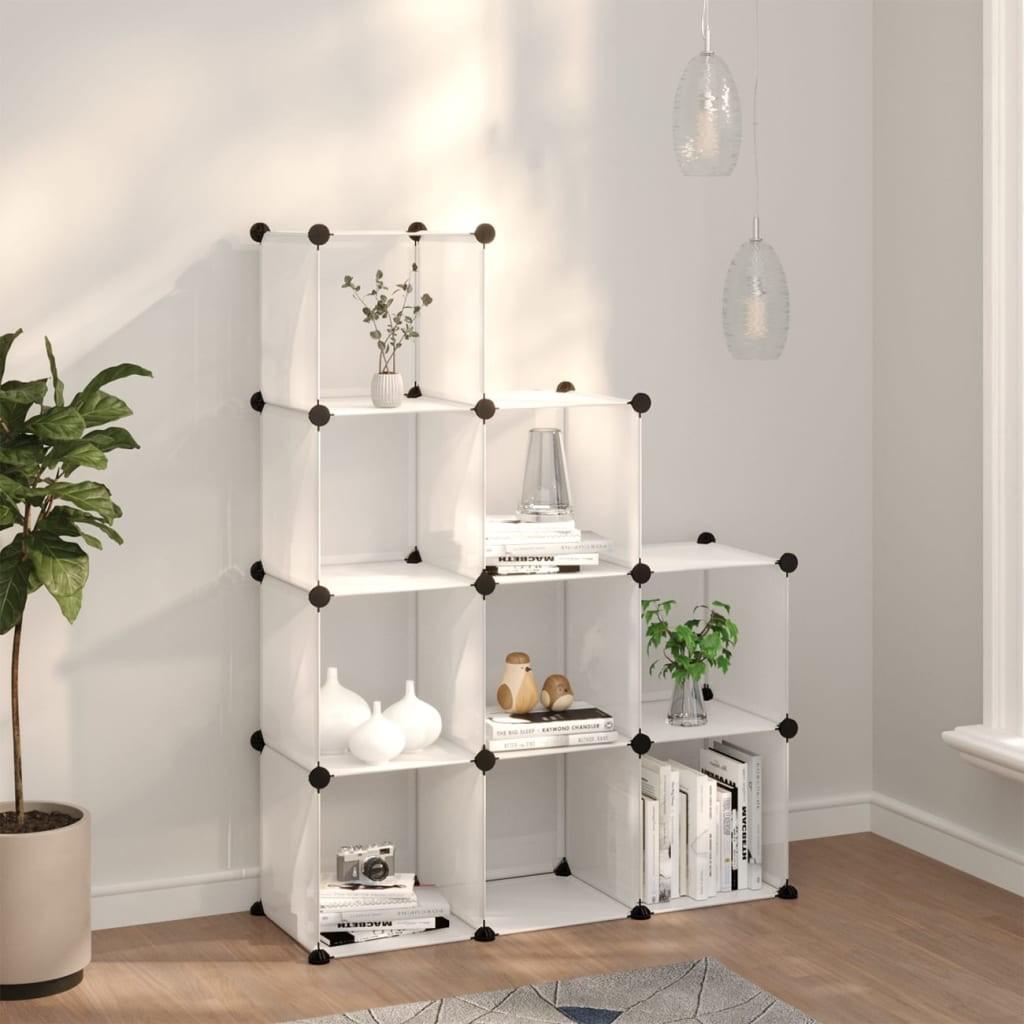 Kubeformede opbevaringskasser 9 stk. PP transparent