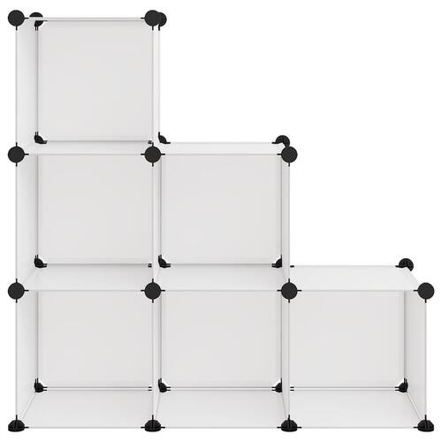 Kubeformede opbevaringskasser 6 stk. PP transparent