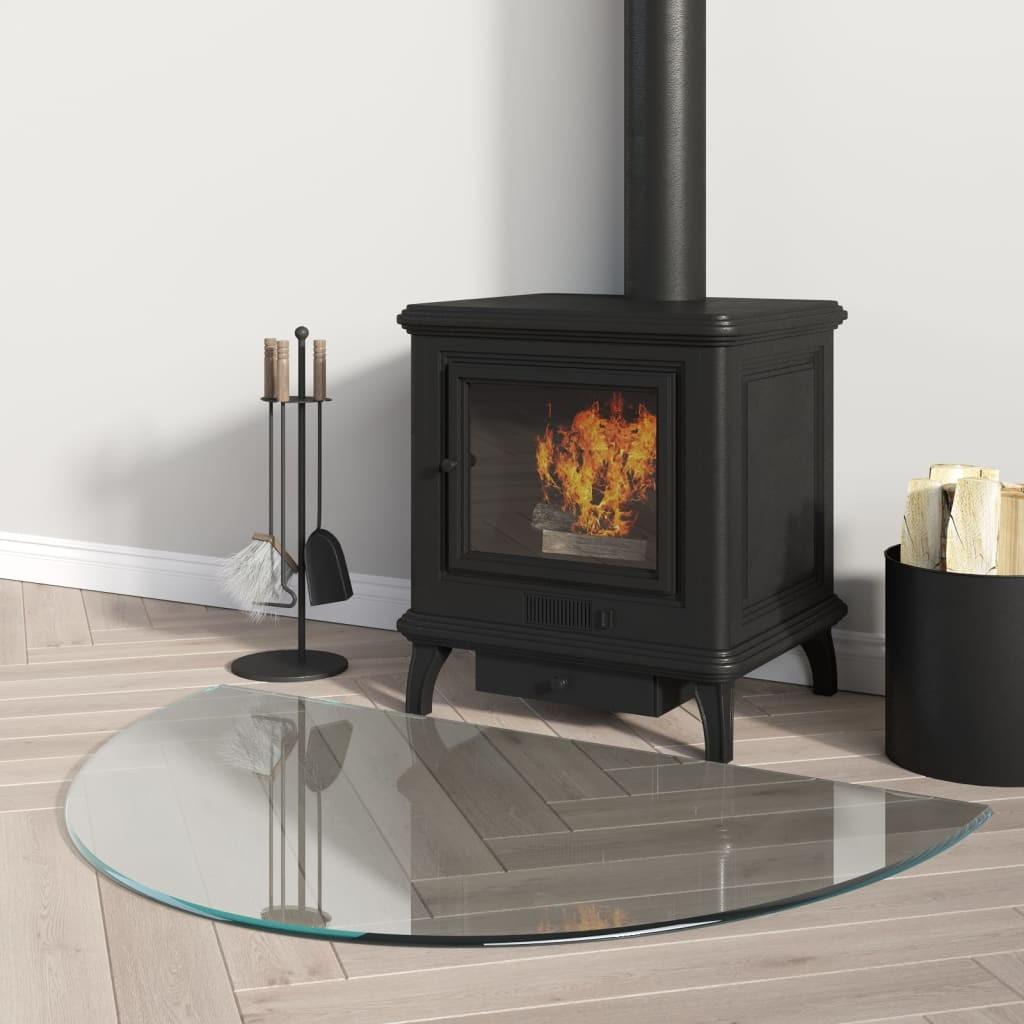 Glasplade til pejs 800x500 mm halvrund