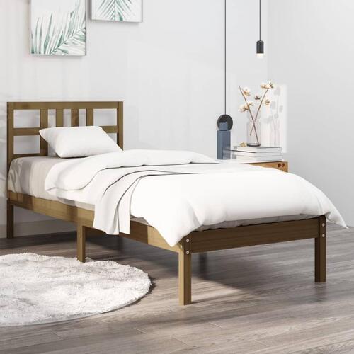 Sengeramme 75x190 cm Small Single massivt træ gyldenbrun