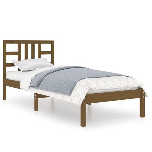 Sengeramme 75x190 cm Small Single massivt træ gyldenbrun