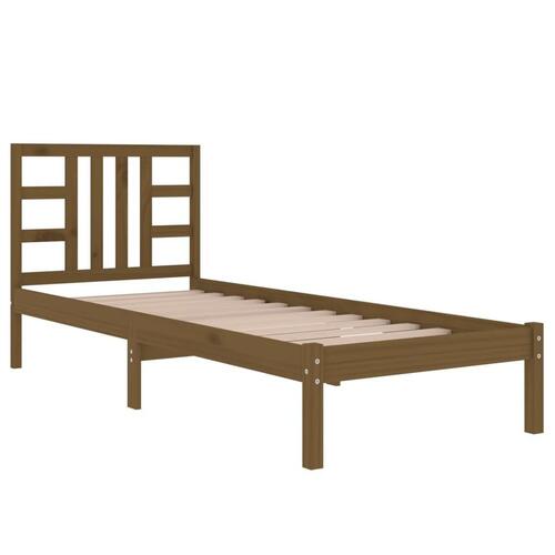 Sengeramme 75x190 cm Small Single massivt træ gyldenbrun
