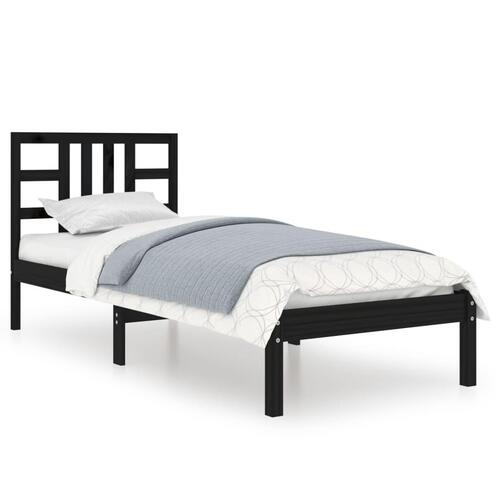 Sengeramme 75x190 cm Small Single massivt træ sort