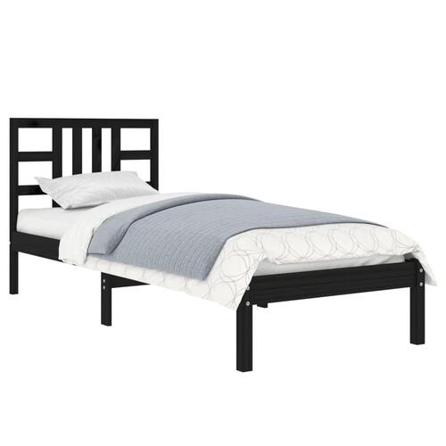 Sengeramme 75x190 cm Small Single massivt træ sort
