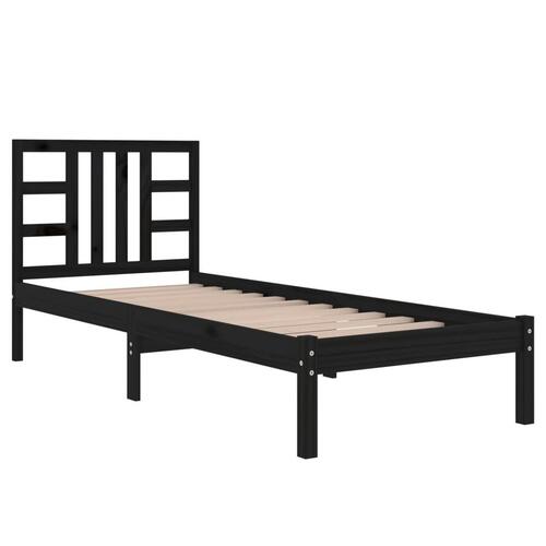 Sengeramme 75x190 cm Small Single massivt træ sort