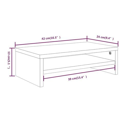 Skærmstander 42x24x13 cm konstrueret træ røget egetræsfarve