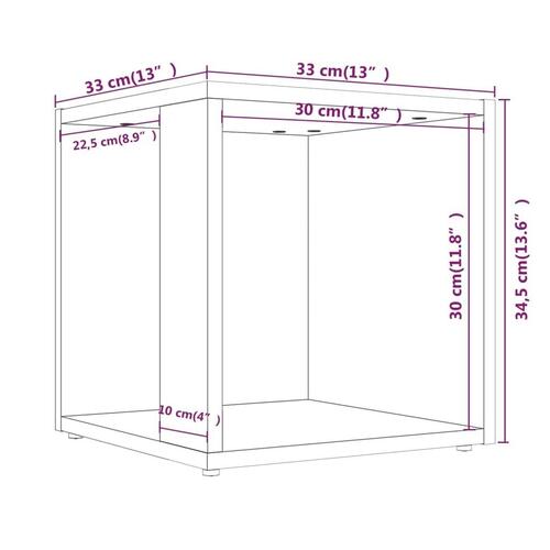 Sidebord 33x33x34,5 cm konstrueret træ røget egetræsfarve