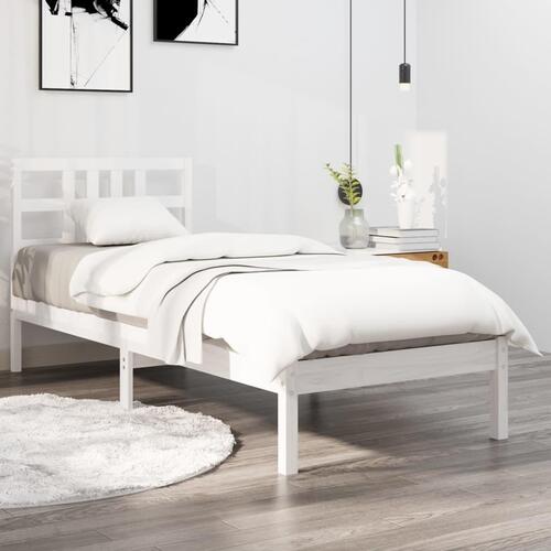Sengeramme 100x200 cm massivt træ hvid