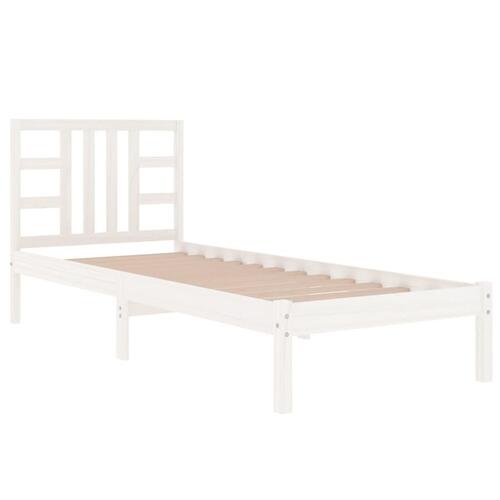 Sengeramme 100x200 cm massivt træ hvid