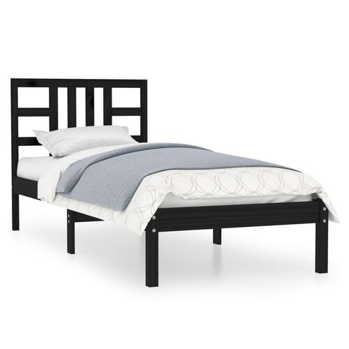 Sengeramme 100x200 cm massivt træ sort