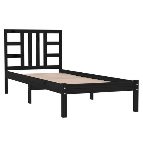 Sengeramme 100x200 cm massivt træ sort