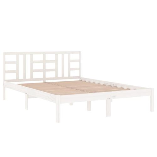 Sengeramme 120x200 cm massivt træ hvid