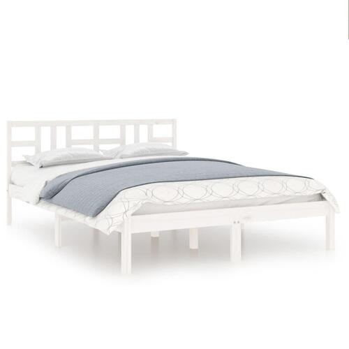 Sengeramme 160x200 cm massivt træ hvid