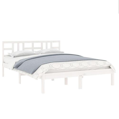 Sengeramme 160x200 cm massivt træ hvid