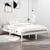 Sengeramme 200x200 cm massivt træ hvid