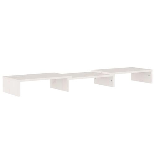 Skærmholder 80x24x10,5 cm massivt fyrretræ hvid