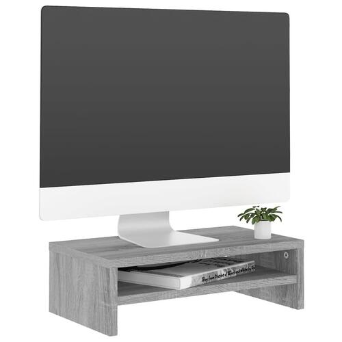 Skærmstander 42x24x13 cm konstrueret træ grå sonoma-eg