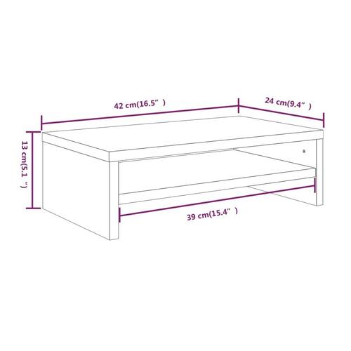 Skærmstander 42x24x13 cm konstrueret træ grå sonoma-eg