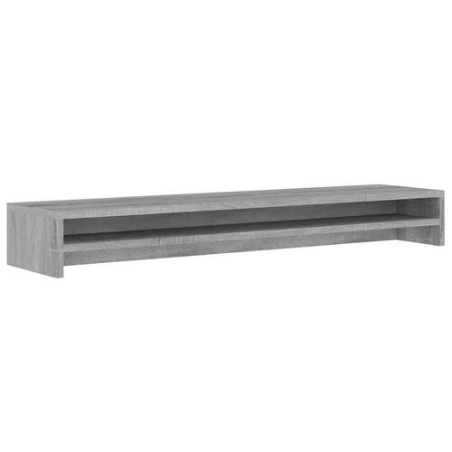 Skærmstander 100x24x13 cm konstrueret træ grå sonoma-eg