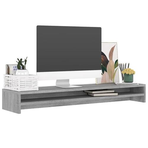 Skærmstander 100x24x13 cm konstrueret træ grå sonoma-eg