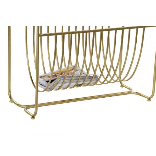 Tidsskriftholder - spejl, gylden metal (76 × 35 × 83 cm)