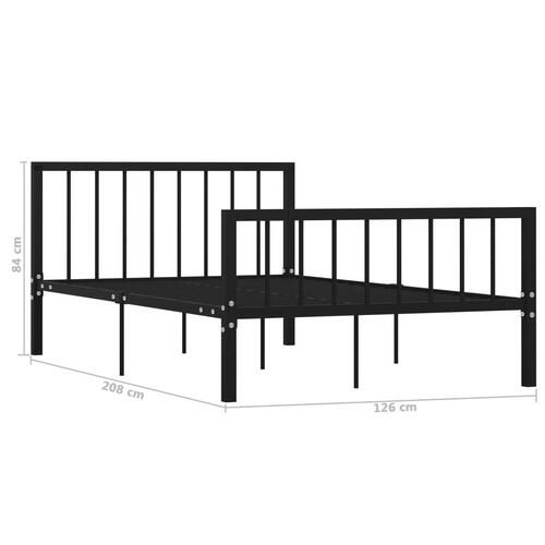 Sengestel 120x200 cm metal sort