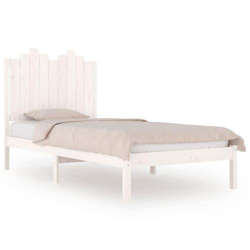 Sengeramme 100x200 cm massivt fyrretræ hvid