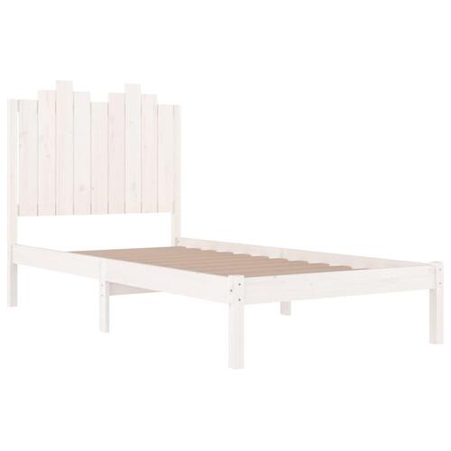 Sengeramme 100x200 cm massivt fyrretræ hvid