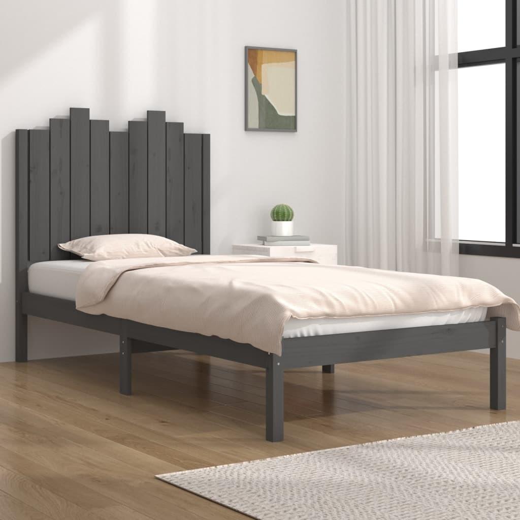 Sengeramme 100x200 cm massivt fyrretræ grå