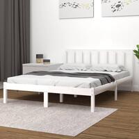 Sengeramme 120x200 cm massivt fyrretræ hvid