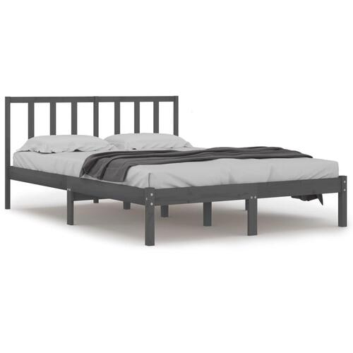 Sengeramme 150x200 cm King Size massivt fyrretræ grå