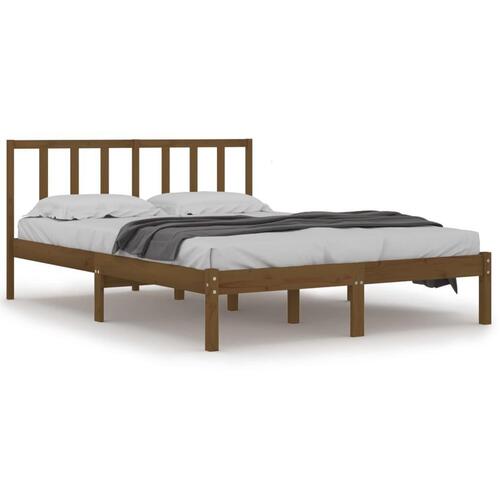Sengeramme 150x200 cm King Size massivt fyrretræ gyldenbrun