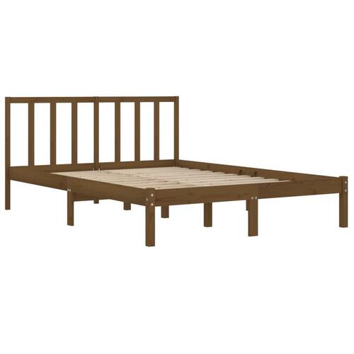 Sengeramme 150x200 cm King Size massivt fyrretræ gyldenbrun