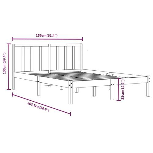 Sengeramme 150x200 cm King Size massivt fyrretræ sort