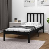 Sengeramme 75x190 cm Small Single massivt fyrretræ sort