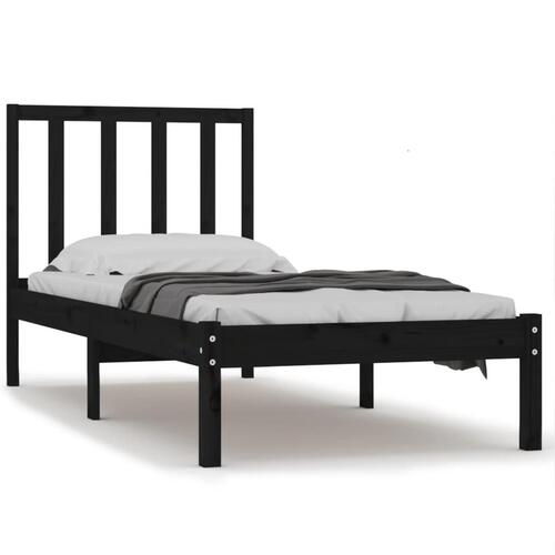 Sengeramme 75x190 cm Small Single massivt fyrretræ sort