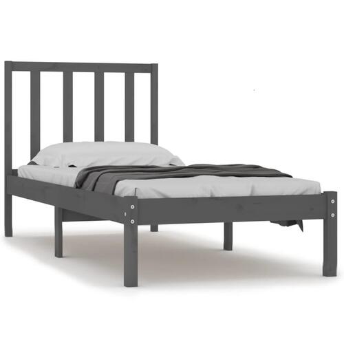 Sengeramme 90x190 cm Single massivt fyrretræ grå