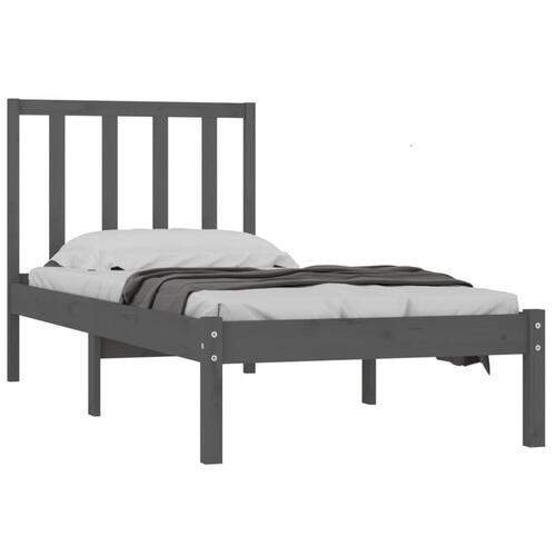 Sengeramme 90x190 cm Single massivt fyrretræ grå
