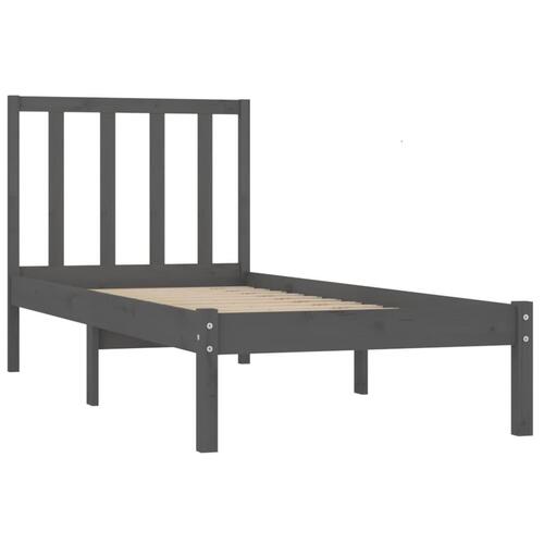Sengeramme 90x190 cm Single massivt fyrretræ grå