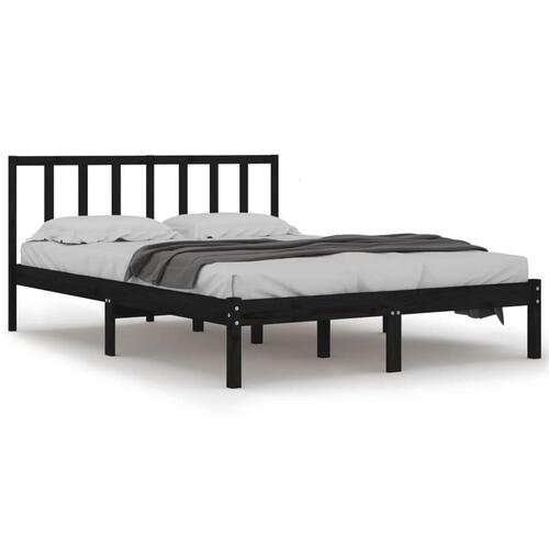 Sengestel 120x190 cm Small Double massivt fyrretræ sort