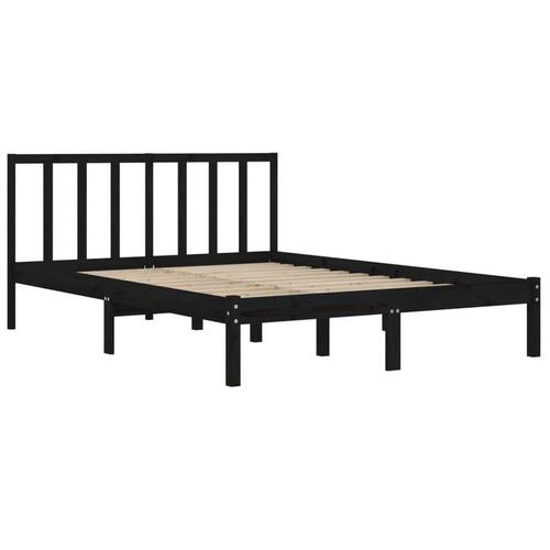 Sengestel 120x190 cm Small Double massivt fyrretræ sort