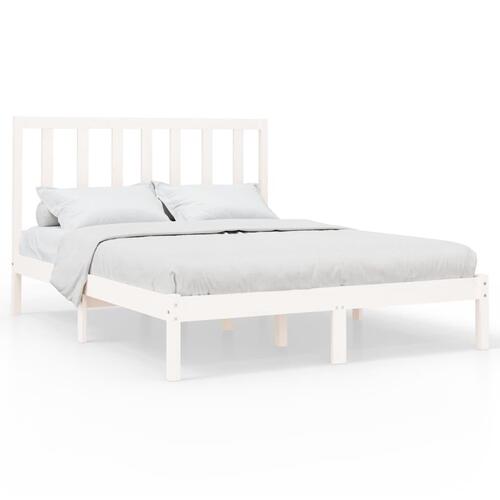 Sengeramme 120x200 cm massivt træ hvid