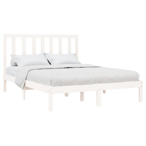 Sengeramme 120x200 cm massivt træ hvid