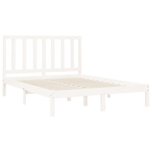 Sengeramme 120x200 cm massivt træ hvid