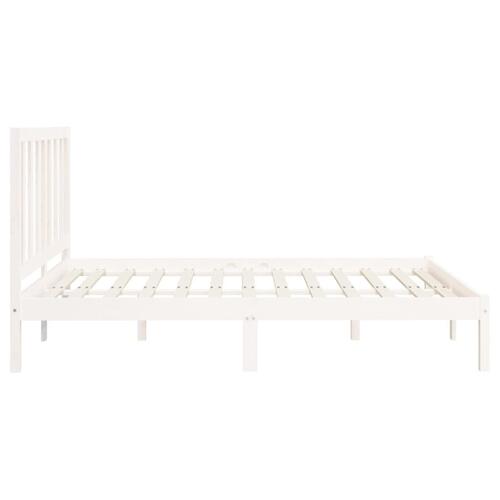 Sengeramme 120x200 cm massivt træ hvid