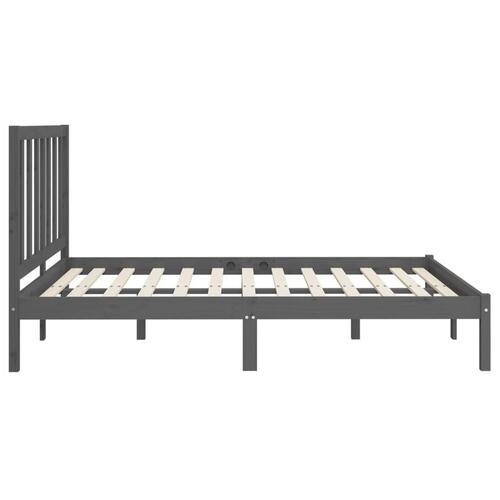 Sengeramme 120x200 cm massivt træ grå